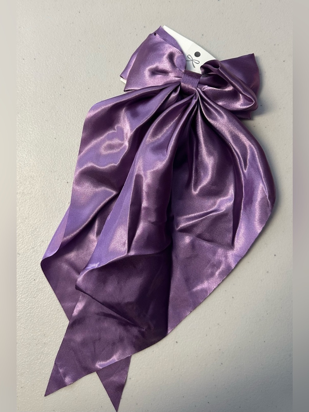 Elegant Satin Bow Hair Scarf - Purple